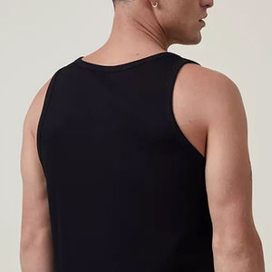 Débardeur en coton ou en fibre de bambou pour hommes, fabriqué au Pakistan, sur mesure, de qualité supérieure, prix abordable, débardeur noir pour la gym et le fitness - Product Image 5