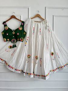 Mirror Indian <b>Pakistani</b> Cotton Floor-Length Quick Dry Pink Sleeveless Blouse <b>Black</b> Lehenga <b>Dress</b> Festival Wear - Product Image 4