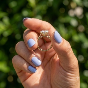 Anillo de compromiso solitario redondo de oro de 14 quilates con diamante brillante de 2 quilates, engaste de 6 puntas tipo catedral, diamante cultivado en laboratorio, certificado IGI, joyas personalizadas - Product Image 5