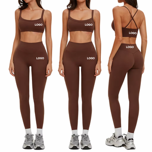 Ensemble de yoga respirant à séchage rapide, moulant et amincissant, pour activités sportives en extérieur, comprenant un soutien-gorge de sport et des leggings, ensemble 4 pièces pour la course et l'exercice - Product Image 2