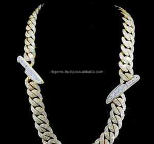 Collar de Cadena de Tenis de Lujo para Hombre y Mujer, Estilo Hip Hop, 2MM-5MM, con Diamantes de Laboratorio Blancos, Corte Esmeralda, Relleno VVS, Oro Blanco 14K, Gemas RB - Product Image 4