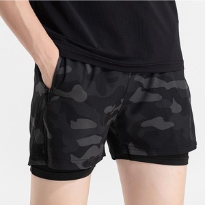 High Quality Sublimation Mens 2 in 1 Quick Dry Breathable Eco-Friendly Knee Length Training Shorts Athletic Gym Wear - Product Image 2