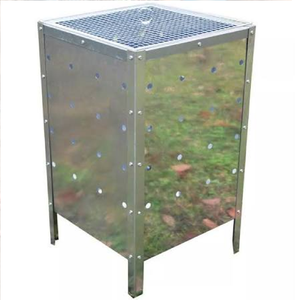 Poubelle en métal galvanisé robuste avec couvercle sécurisé et poignées latérales, disponible à prix de gros. - Product Image 2