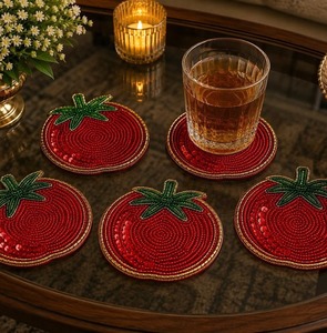Beads <b>Coaster</b> Set Pure Handmade <b>Beaded</b> Mat Unique Designs Classic <b>Coaster</b> - Product Image 1