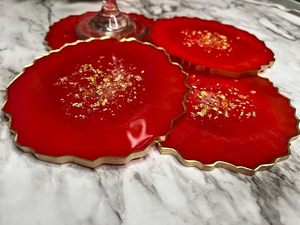 Premium Resin Coasters Handmade Stylish Coffee Mug Coaster Set For Dining <b>Table</b> <b>Protection</b> By AALIYAN IMPEX - Product Image 1