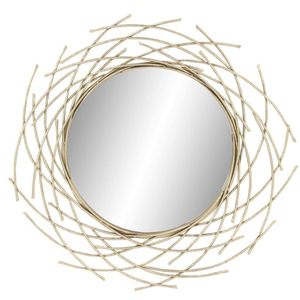 Modern Luxury Wrought Iron Sunflower Wall <b>Mirror</b> Metal Flower Decorative Round <b>Mirror</b> For Living Room And Hotel Design - Product Image 5