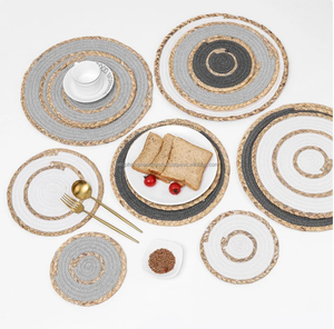 High Quality <b>Set</b> of 6 Mix Color Woven Wicker Table Water Hyacinth <b>Placemats</b> D11.8inch - Product Image 4