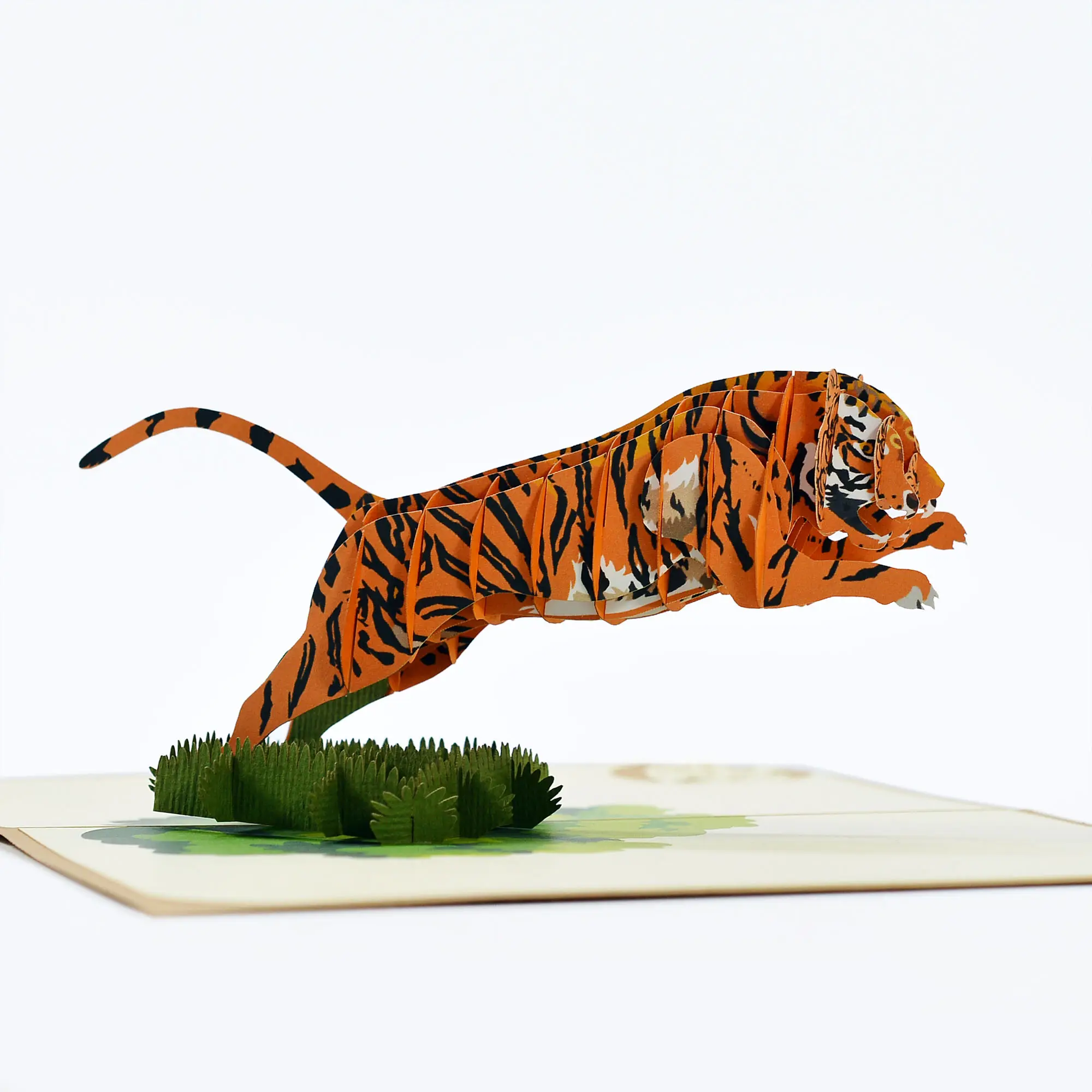 Tiger 3D model hewan pop-up kartu ucapan untuk Selamat Ulang Tahun atau Hari Ayah pemasok dari Vietnam HMG