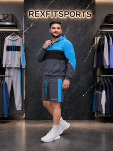 ชุดเสื้อแจ็คเก็ตและกางเกงขาสั้นโพลีเอสเตอร์สำหรับผู้ชาย REXFIT SPORTS 2026 แบบสั่งทำพิเศษ น้ำหนักเบา เหมาะสำหรับออกกำลังกาย วิ่ง และเล่นกีฬา - Product Image 3