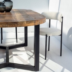 Mesa de Comedor Ovalada Vandana Zentrix Vertex de Madera de Mango con Diseño Contemporáneo Hecho a Mano - Product Image 2