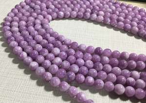 ลูกปัดหยกมาเลย์สีม่วงอ่อนทรงกลมเรียบเนียนสำหรับทำเครื่องประดับขายส่ง - Product Image 5
