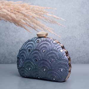 Grey Designer Designer Evening <b>Clutch</b> Bag for Women <b>Wedding</b> and Special Occasions - Product Image 2