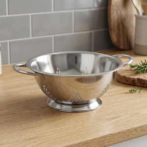 กระชอนกรองอาหารสแตนเลสพร้อมหูจับเหล็กสองห่วง (24,28 ซม.) - Product Image 2