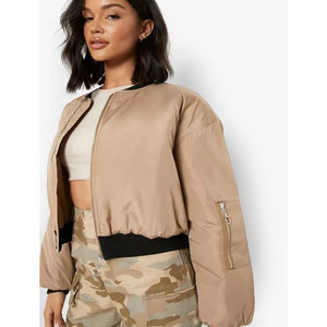 <b>Star</b> Crystal Enterprises Outdoor Winter Women's Cropped Bomber <b>Jacket</b> Windproof Casual Style Autumn Women Bomber <b>Jacket</b> - Product Image 4