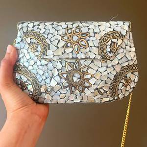 Bolso de Hombro con Diseño Floral de Mosaico Kundan, Bolso Cruzado Hecho a Mano para Mujer, Bolso de Noche Vintage de Lujo - Product Image 3