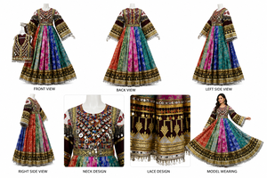 Vestido Afgano Kuchi de Alta Calidad, Hecho a Mano, de Chifón, Largo hasta el Suelo, con Diseño Tribal, para Mujer, Atuendo Cultural Tradicional - Product Image 5
