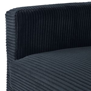 Divano Moderno 2140BK a Due Posti in Velluto a Coste Nero per Soggiorno, Camera da Letto, Ufficio e Piccoli Spazi - Product Image 5