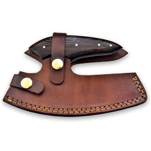 Cuchillo para Pizza de Acero de Damasco Industrial de Alta Calidad, Hecho a Mano, con Doble Hoja en Forma de Hacha - Product Image 4