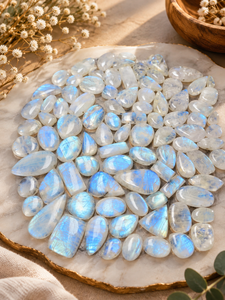 พลอยมูนสโตนธรรมชาติเกรดพรีเมียม รูปทรงอิสระ แบบแฟนซีคัท แบบหลวมๆ แบบคาโบชอง - Product Image 1