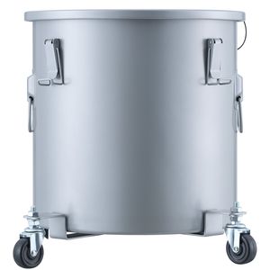 Secchio per Grasso da Cucina Commerciale in Acciaio al Carbonio da 8 Galloni con Rivestimento Antiruggine e Base con Ruote - Product Image 4