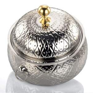 Casserole isotherme en acier inoxydable, plat de service de luxe avec couvercle, pot chauffe-plats en acier - Product Image 5