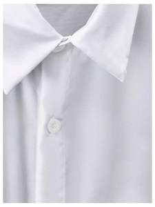 Conjunto de Camisa y Pantalones Cortos Blancos Bordados para Hombre, Estilo Ligero de Poliéster, Atuendo Casual de Verano - Product Image 2