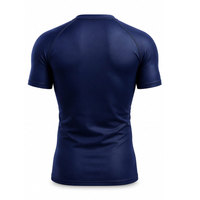 T-shirt de compression à manches courtes pour homme, imprimé flamme bleue, séchage rapide, pour la gym, le fitness et l'entraînement