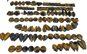 Pares de Cabujones de Piedra Natural Ojo de Tigre al por Mayor para la Fabricación de Joyas |   Piedras Sueltas con Forma de Corazón, Pera y Redonda, en Volumen - Product Image 2