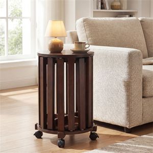 4-Piece Nesting Bar <b>Stools</b> Set with Lockable Rolling Base Solid Rubber Wood Extra Seating Walnut-Stackable <b>Dining</b> <b>Stools</b> - Product Image 2