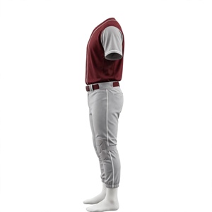 Conjunto de Uniforme de Béisbol Color Granate para Hombre, Adulto, Poliéster Transpirable de Alta Calidad, Impresión por Sublimación, Ropa Personalizada para Equipo - Product Image 4