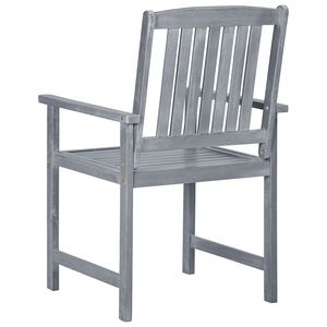 Ensemble de 2 chaises de patio durables en bois d'acacia massif, gris moyen, meubles de jardin - Product Image 6