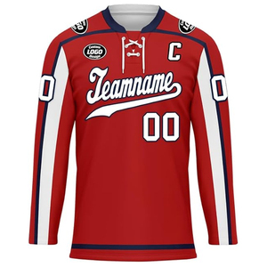 เสื้อฮอกกี้น้ำแข็งพิมพ์ลายแบบซับลิเมชั่น โพลีเอสเตอร์ 100% ผลิตตามสั่ง ผู้ผลิต OEM ปากีสถาน ขายส่ง ส่งออกไปยังสหรัฐอเมริกา สำหรับผู้ซื้อ ชุดทีม จำนวนมาก - Product Image 3