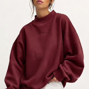 เสื้อสเวตเชิ้ตคอเต่าผู้หญิงไซส์ใหญ่ สีพื้น แขนยาว ผ้าฝ้าย สตรีทแวร์ แฟชั่น ระบายอากาศได้ดี ผ้าถัก ใส่ได้ในฤดูใบไม้ร่วง - Product Image 1