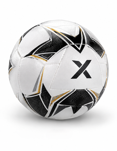 Ballon de football personnalisé X, ballon de football toutes saisons |   Blanc Noir Or |   Logo X |   Fabricant OEM ODM |   Qualité de conception haut de gamme - Product Image 2