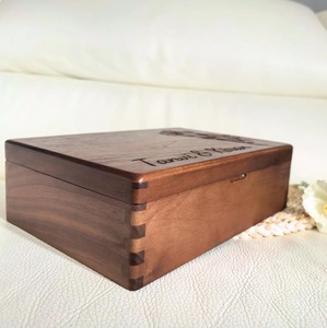 Eco-Friendly Rectangle <b>Wooden</b> <b>Box</b> for Jewelry Gift Storage-Soft Interior for Delicate Items Christmas Chinese New Year Tabletop - Product Image 3