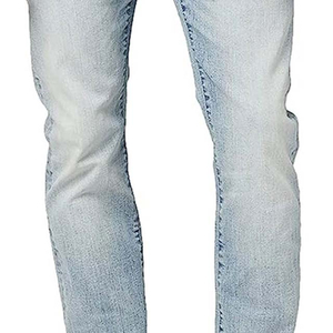 <b>Men's</b> Casual Canvas <b>Jeans</b> Fit Straight Mid Waist Ripped Streetwear <b>Drawstring</b> Closure Fleece Thickness Quick Dry Lightweight - Product Image 2