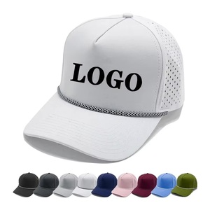 Casquettes de baseball 5 panneaux vierges perforées avec logo brodé personnalisé, chapeau de golf avec cordon pour homme et femme, fabrication vietnamienne - Product Image 6