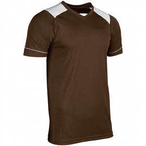 Maillot de foot marron personnalisé, séchage rapide, col rond, respirant, polyester léger, maillot d'équipe pour hommes toutes saisons - Product Image 1