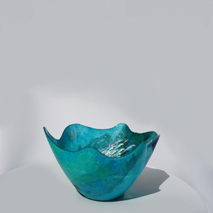 Handmade Turquoise Resin Splash Bowl Luxury Modern Centerpiece For <b>Coffee</b> <b>Table</b> Unique Ocean Wave Decorative Art Bowl For Home - Product Image 1