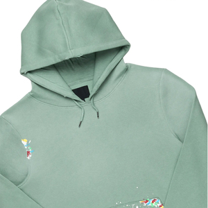 Ensemble de survêtement décontracté pour homme en polaire polyester vert clair à capuche 220g, couleur unie, séchage rapide, longueur intégrale, collection automne - Product Image 6