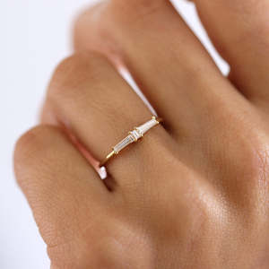 Women's 14k Gold Emerald Cut Diamond Engagement Ring Prong Setting floral Style - Product Image 1