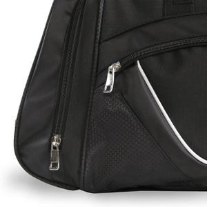 Sac de sport pliable noir unisexe léger de haute qualité avec logo personnalisé, en toile, imperméable, fermeture éclair, pour l'extérieur - Product Image 6
