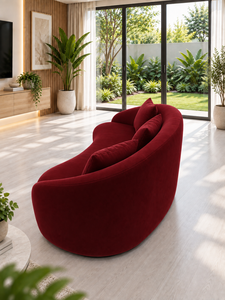 Canapé Courbé Cello Noir par Emerald Sofa, Canapé Rond Moderne et Contemporain pour Salon, Studio, Fabrication Personnalisée de Tissus - Product Image 2