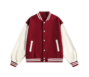 Most Popular Men's Varsity <b>Jacket</b> 100% Cotton Stand Collar Breathable Sporty Casual - Product Image 1