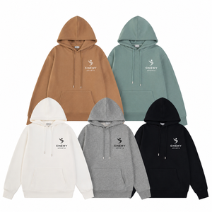 เสื้อฮู้ดดี้ SINEWY แบบ unisex ทรงโอเวอร์ไซส์ ผ้าฝ้ายถัก สีพื้น เรียบง่าย สวมใส่สบาย เหมาะสำหรับฤดูใบไม้ร่วง มีกระเป๋าหน้า ดีไซน์ระบายอากาศได้ดี - Product Image 4