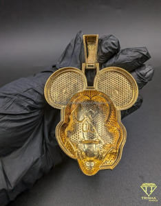 Colgante de figura de dibujos animados con la letra N, cadena de joyería hip hop totalmente engastada con diamantes de moissanita. - Product Image 2
