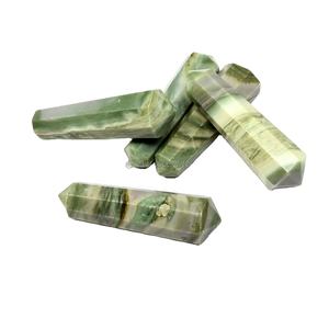 Usine Fabrication Personnalisée Serpentine Double Terminé Cristal Point Baguettes Poli Deux Côté Tour Obélisque Pour La Décoration - Product Image 1