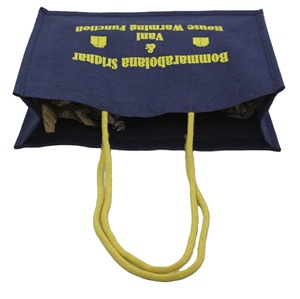 EcoFriendly Customized Logo Printing Blue Color Jute Promotional Tote <b>Bag</b> Best Quality with Inner Lamination Directly From India - Product Image 4