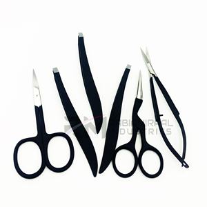 Ensemble de ciseaux à cuticules RMI Silver Shin Tip et ciseaux à ressort couleur noir mat / pince à épiler pour sourcils - Product Image 1