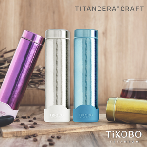 ขวดไทเทเนียมแท้ TiKOBO Slim รุ่นที่ 2 สีสตาร์ไลท์ ขนาด 400 มล. |   ประกอบด้วยที่กรองชาขนาดเล็ก, ปลอกหุ้ม และแปรงทำความสะอาด |   กระติกน้ำพกพา - Product Image 1